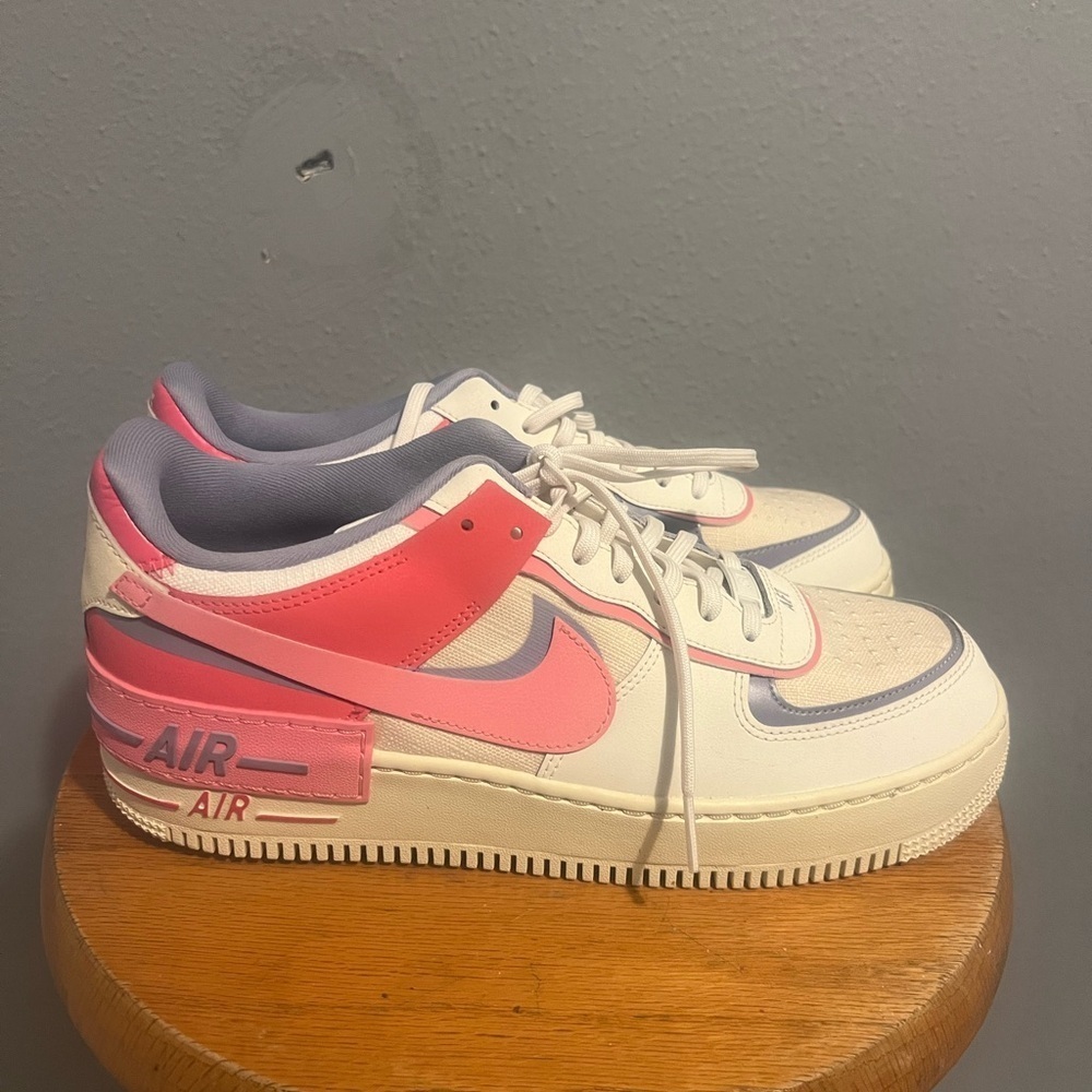 Nike Air Pink and Cream Athletic Shoes Air Force 1 Shadows women size 12 - Picture 5 of 6